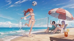 夏日排球扣杀