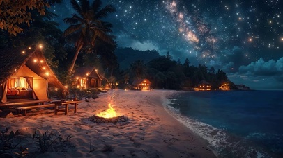 4k海浪璀璨星夜