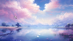 粉红色的天空