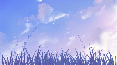 蓝色卡通治愈背景