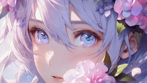 唯美紫花少女