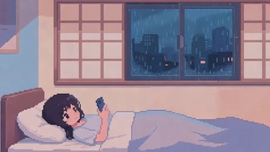 像素风格插画温馨治愈