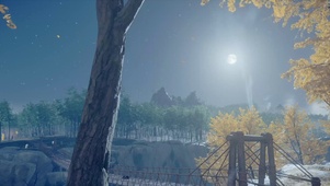 秋天落叶月明星稀夜晚