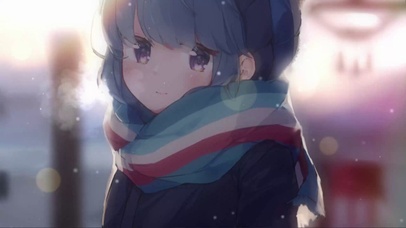 冬日雪景 围巾女孩