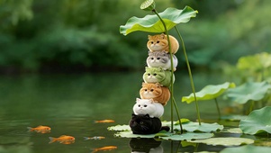 荷间叠叠猫