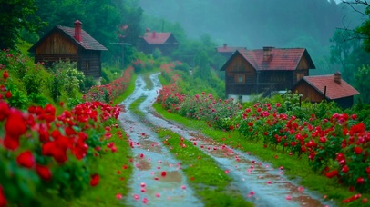 雨天乡村小路