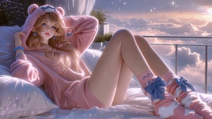 睡衣精灵长腿少女