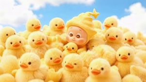 星星人遇见小黄鸭