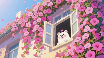 花花窗小熊
