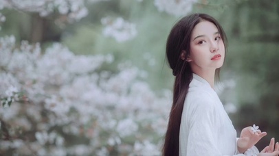 白衣古装美女古风