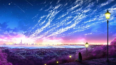 4K唯美治愈看风景的动漫少女