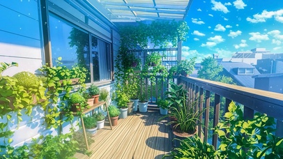 夏日小屋阳台