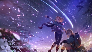星空下的花海
