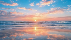 唯美晚霞大海