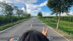 夏天村庄的小路风景
