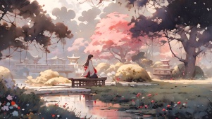 4K 少女背影