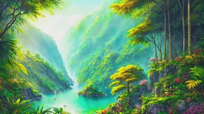 郊外山谷森林美景