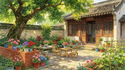 唯美的夏日小院子