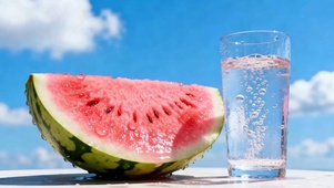 夏天西瓜冰水