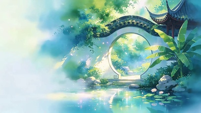 江南园林月洞门