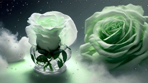 雨中绿花