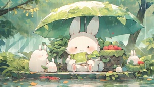雨中兔子