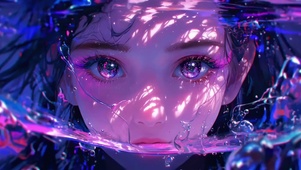 紫色水下女孩