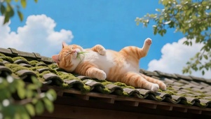 偷闲小橘猫
