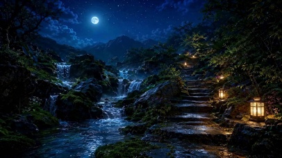 月夜溪谷