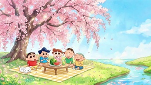 樱花树下的春日野餐会