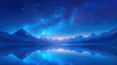 梦幻星夜高山湖泊
