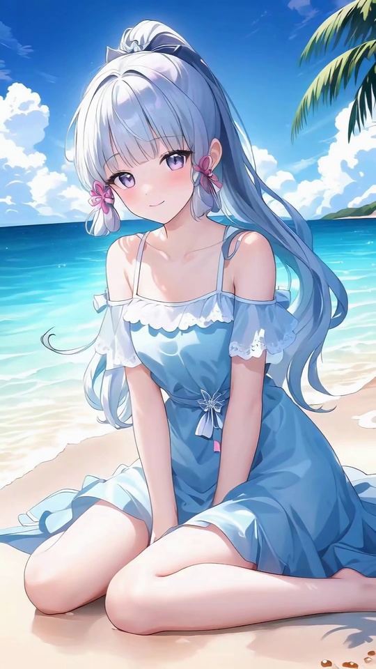 秋日银杏银发少女