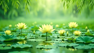 绿色治愈荷花
