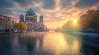 日出历史小镇河岸