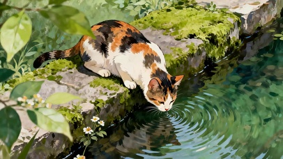 喝水猫咪