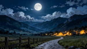 夜景树木