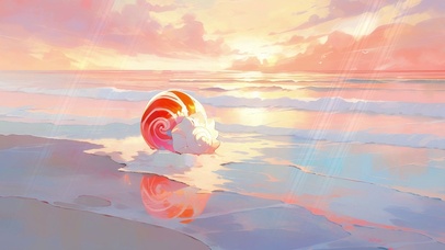 动漫ai海滩壁纸