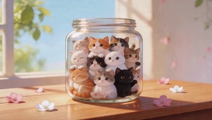 玻璃瓶里猫咪