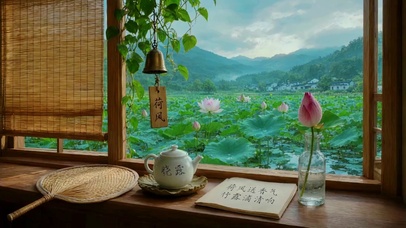 荷风晓露