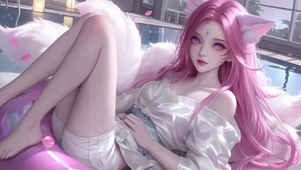 清纯泳池狐耳阿狸