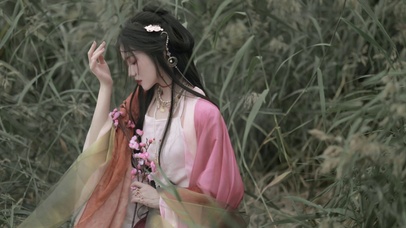 芦苇丛的古装女神萝莉少女