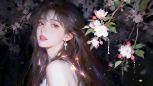 唯美樱花光影女孩