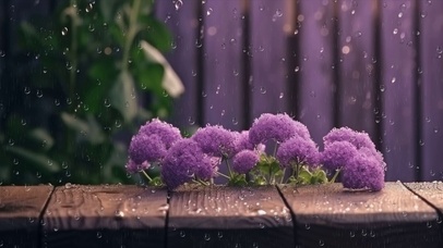 治愈雨中薰衣草