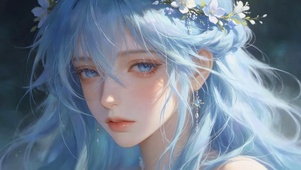 治愈蓝发女孩