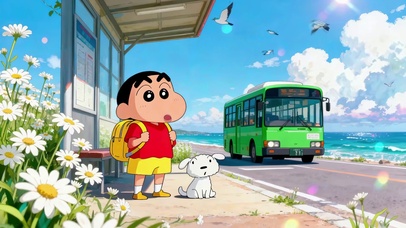 海边站台蜡笔小新