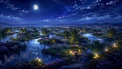 月夜花海秘境