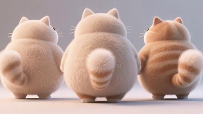 三只小胖猫
