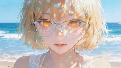 夏日海边短发女孩