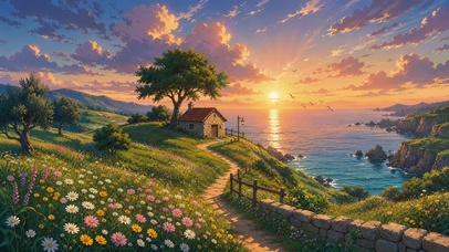 海滨落日