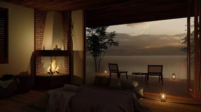 舒适的湖边环境